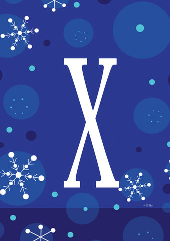 Winter Snowflakes Monogram X Flag image 1