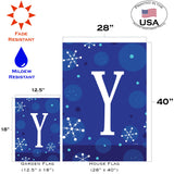 Winter Snowflakes Monogram Y Flag image 6