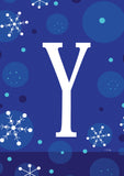 Winter Snowflakes Monogram Y Flag image 2