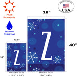 Winter Snowflakes Monogram Z Flag image 6
