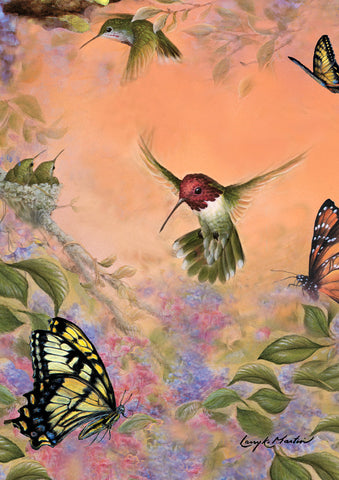 Anna's Hummingbirds and Butterflies Flag image 1