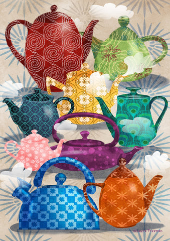 Ornate Teapots Flag image 1