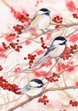 Chickadees and Berries Flag image 2