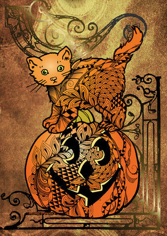 Tangle Cat and Pumpkin Flag image 1