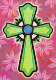 Pink and Green Cross Flag image 2