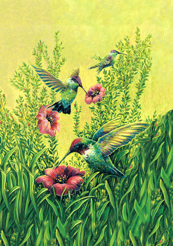 Hummingbirds in Flight Flag image 1