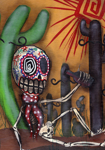 Sugar Skull Cactus Flag image 1
