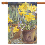 Spring Potted Daffodils Decorative summer Flag | Toland Flags