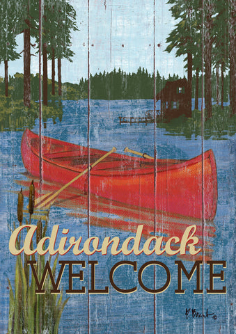 Rustic Lake Life-Adirondack Welcome Flag image 1