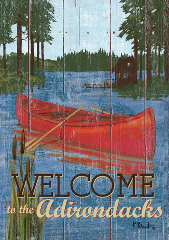 Rustic Lake Life-Welcome to the Adirondacks Flag image 1