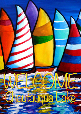 Skipper's Traffic-Welcome Chautauqua Lake Flag image 1