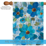 Oil Painted Blue Poppies And Lilies Flag image 4