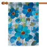 Oil Painted Blue Poppies And Lilies Flag image 5
