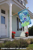 Watercolor Blue Lilies Flag image 8