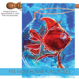 Watercolor Red Goldfish Flag image 4