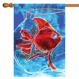 Watercolor Red Goldfish Flag image 5