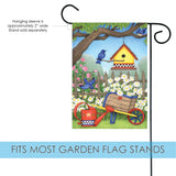 Birdhouse Daisies Flag image 3