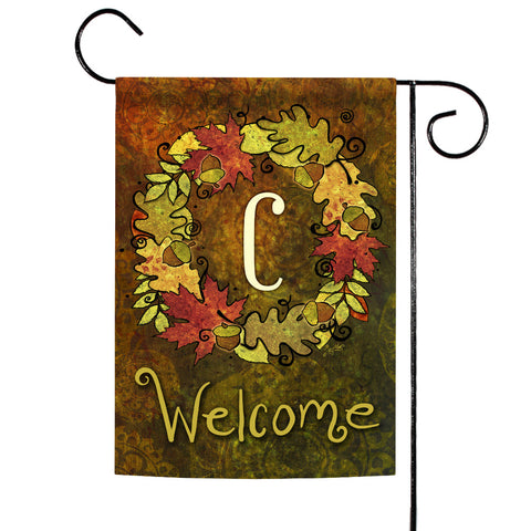 Fall Wreath Monogram C Flag image 1