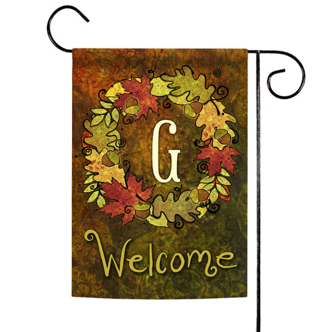 Fall Wreath Monogram G Flag image 1