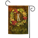 Fall Wreath Monogram K Flag image 1