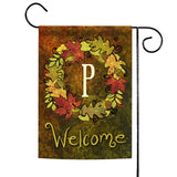 Fall Wreath Monogram P Flag image 1
