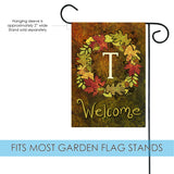 Fall Wreath Monogram T Flag image 3