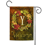 Fall Wreath Monogram Y Flag image 1