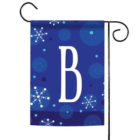 Winter Snowflakes Monogram B Flag image 1