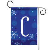 Winter Snowflakes Monogram C Flag image 1