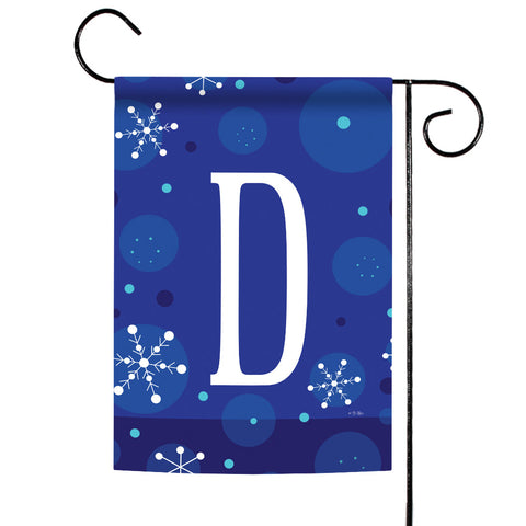 Winter Snowflakes Monogram D Flag image 1