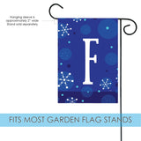 Winter Snowflakes Monogram F Flag image 3