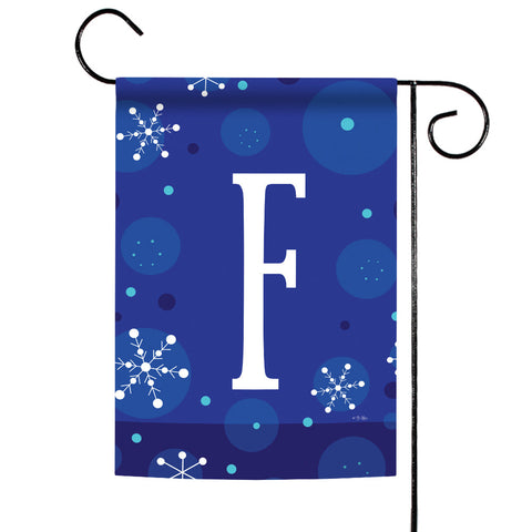 Winter Snowflakes Monogram F Flag image 1