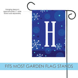 Winter Snowflakes Monogram H Flag image 3