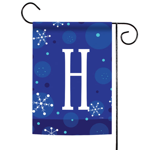 Winter Snowflakes Monogram H Flag image 1