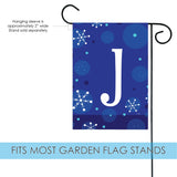 Winter Snowflakes Monogram J Flag image 3