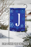 Winter Snowflakes Monogram J Flag image 7