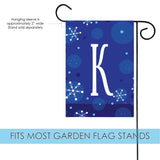 Winter Snowflakes Monogram K Flag image 3