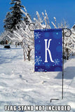 Winter Snowflakes Monogram K Flag image 7