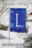 Winter Snowflakes Monogram L Flag image 7