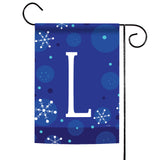 Winter Snowflakes Monogram L Flag image 1