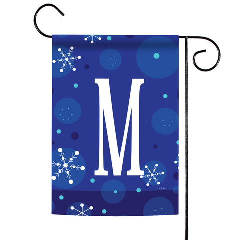 Winter Snowflakes Monogram M Flag image 1