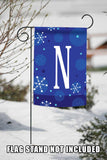 Winter Snowflakes Monogram N Flag image 7