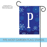 Winter Snowflakes Monogram P Flag image 3