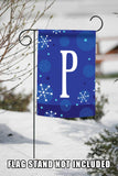 Winter Snowflakes Monogram P Flag image 7