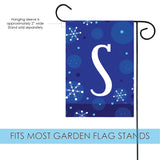 Winter Snowflakes Monogram S Flag image 3