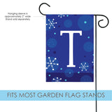 Winter Snowflakes Monogram T Flag image 3