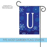 Winter Snowflakes Monogram U Flag image 3