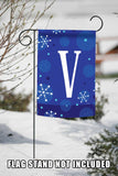 Winter Snowflakes Monogram V Flag image 7