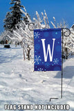 Winter Snowflakes Monogram W Flag image 7