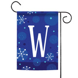 Winter Snowflakes Monogram W Flag image 1
